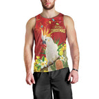 Personalised Australia Sulphur-crested Cockatoo Christmas Men Tank Top Aussie Native Flowers Merry Xmas - Aussie Hoodie
