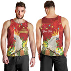 Personalised Australia Sulphur-crested Cockatoo Christmas Men Tank Top Aussie Native Flowers Merry Xmas - Aussie Hoodie