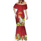 Personalised Australia Sulphur-crested Cockatoo Christmas Mermaid Dress Aussie Native Flowers Merry Xmas - Aussie Hoodie