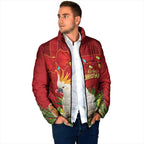Personalised Australia Sulphur-crested Cockatoo Christmas Padded Jacket Aussie Native Flowers Merry Xmas - Aussie Hoodie