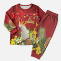 Personalised Australia Sulphur-crested Cockatoo Christmas Pajama Set Aussie Native Flowers Merry Xmas - Aussie Hoodie