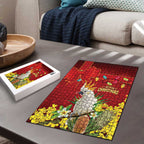 Australia Sulphur-crested Cockatoo Christmas Puzzle Aussie Native Flowers Merry Xmas - Aussie Hoodie