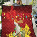 Australia Sulphur-crested Cockatoo Christmas Quilt Aussie Native Flowers Merry Xmas - Aussie Hoodie