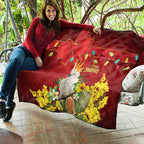 Australia Sulphur-crested Cockatoo Christmas Quilt Aussie Native Flowers Merry Xmas - Aussie Hoodie