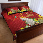 Australia Sulphur-crested Cockatoo Christmas Quilt Bed Set Aussie Native Flowers Merry Xmas - Aussie Hoodie