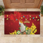 Australia Sulphur-crested Cockatoo Christmas Rubber Doormat Aussie Native Flowers Merry Xmas - Aussie Hoodie