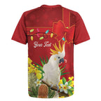 Personalised Australia Sulphur-crested Cockatoo Christmas Rugby Jersey Aussie Native Flowers Merry Xmas - Aussie Hoodie