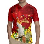 Personalised Australia Sulphur-crested Cockatoo Christmas Rugby Jersey Aussie Native Flowers Merry Xmas - Aussie Hoodie