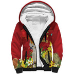 Personalised Australia Sulphur-crested Cockatoo Christmas Sherpa Hoodie Aussie Native Flowers Merry Xmas - Aussie Hoodie