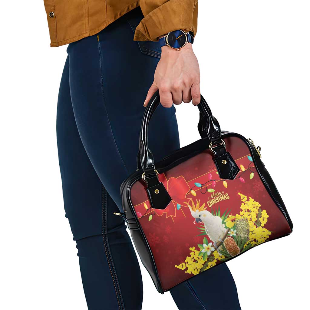 Australia Sulphur-crested Cockatoo Christmas Shoulder Handbag Aussie Native Flowers Merry Xmas - Aussie Hoodie