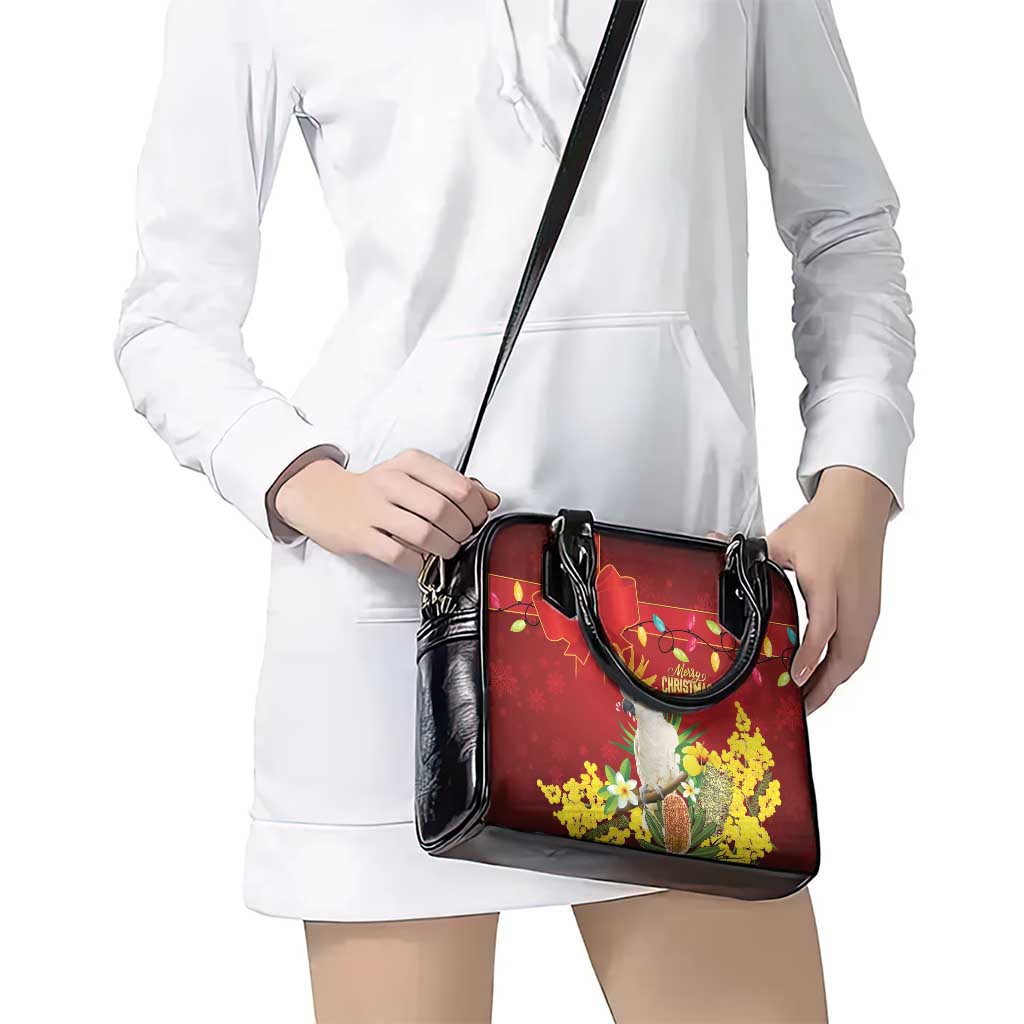 Australia Sulphur-crested Cockatoo Christmas Shoulder Handbag Aussie Native Flowers Merry Xmas - Aussie Hoodie