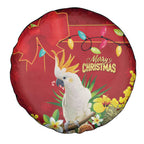Australia Sulphur-crested Cockatoo Christmas Spare Tire Cover Aussie Native Flowers Merry Xmas - Aussie Hoodie