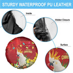 Australia Sulphur-crested Cockatoo Christmas Spare Tire Cover Aussie Native Flowers Merry Xmas - Aussie Hoodie