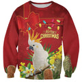 Personalised Australia Sulphur-crested Cockatoo Christmas Sweatshirt Aussie Native Flowers Merry Xmas - Aussie Hoodie