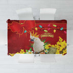 Australia Sulphur-crested Cockatoo Christmas Tablecloth Aussie Native Flowers Merry Xmas - Aussie Hoodie