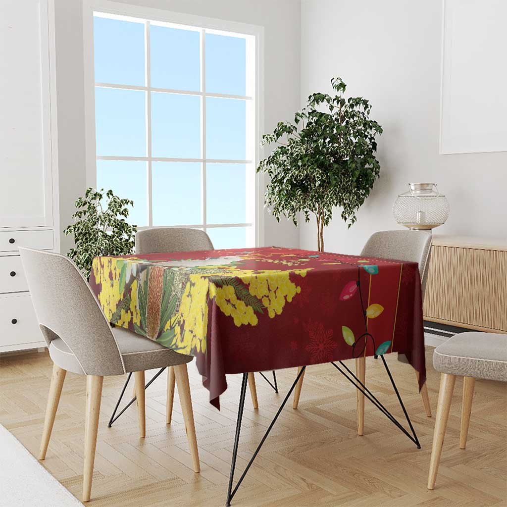 Australia Sulphur-crested Cockatoo Christmas Tablecloth Aussie Native Flowers Merry Xmas - Aussie Hoodie