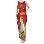 Personalised Australia Sulphur-crested Cockatoo Christmas Tank Maxi Dress Aussie Native Flowers Merry Xmas - Aussie Hoodie