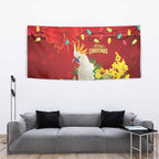 Australia Sulphur-crested Cockatoo Christmas Tapestry Aussie Native Flowers Merry Xmas - Aussie Hoodie
