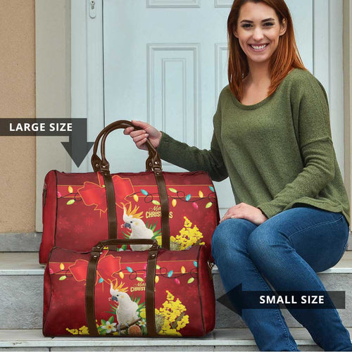 Australia Sulphur-crested Cockatoo Christmas Travel Bag Aussie Native Flowers Merry Xmas - Aussie Hoodie