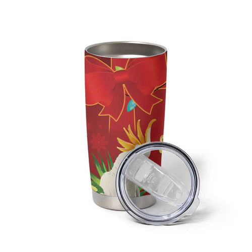 Australia Sulphur-crested Cockatoo Christmas Tumbler Cup Aussie Native Flowers Merry Xmas - Aussie Hoodie