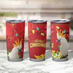 Australia Sulphur-crested Cockatoo Christmas Tumbler Cup Aussie Native Flowers Merry Xmas - Aussie Hoodie