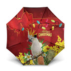 Australia Sulphur-crested Cockatoo Christmas Umbrella Aussie Native Flowers Merry Xmas - Aussie Hoodie