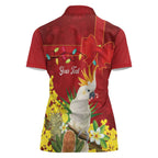 Personalised Australia Sulphur-crested Cockatoo Christmas Women Polo Shirt Aussie Native Flowers Merry Xmas - Aussie Hoodie
