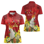 Personalised Australia Sulphur-crested Cockatoo Christmas Women Polo Shirt Aussie Native Flowers Merry Xmas - Aussie Hoodie