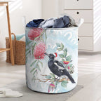 Australia Magpie Christmas Laundry Basket Eucalyptus Aboriginal Watercolor Stylized - Aussie Hoodie