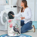 Australia Magpie Christmas Laundry Basket Eucalyptus Aboriginal Watercolor Stylized - Aussie Hoodie