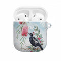 Australia Magpie Christmas AirPods Case Eucalyptus Aboriginal Watercolor Stylized - Aussie Hoodie