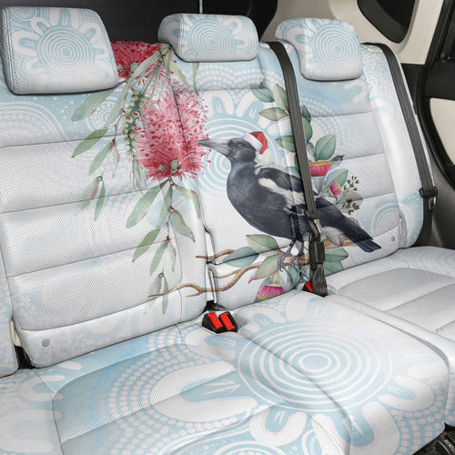 Australia Magpie Christmas Back Car Seat Cover Eucalyptus Aboriginal Watercolor Stylized - Aussie Hoodie