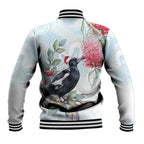 Australia Magpie Christmas Baseball Jacket Eucalyptus Aboriginal Watercolor Stylized - Aussie Hoodie