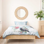 Australia Magpie Christmas Bedding Set Eucalyptus Aboriginal Watercolor Stylized - Aussie Hoodie