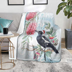 Australia Magpie Christmas Blanket Eucalyptus Aboriginal Watercolor Stylized - Aussie Hoodie