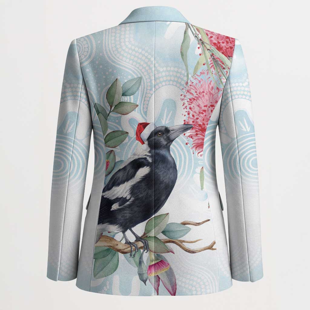 Australia Magpie Christmas Blazer Eucalyptus Aboriginal Watercolor Stylized - Aussie Hoodie
