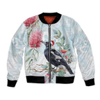 Australia Magpie Christmas Bomber Jacket Eucalyptus Aboriginal Watercolor Stylized - Aussie Hoodie