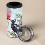 Australia Magpie Christmas 4 in 1 Can Cooler Tumbler Eucalyptus Aboriginal Watercolor Stylized - Aussie Hoodie