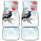 Australia Magpie Christmas Car Mats Eucalyptus Aboriginal Watercolor Stylized - Aussie Hoodie