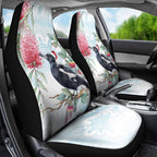 Australia Magpie Christmas Car Seat Cover Eucalyptus Aboriginal Watercolor Stylized - Aussie Hoodie
