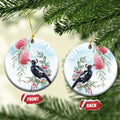 Australia Magpie Christmas Ceramic Ornament Eucalyptus Aboriginal Watercolor Stylized - Aussie Hoodie
