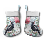 Australia Magpie Christmas Stocking Eucalyptus Aboriginal Watercolor Stylized - Aussie Hoodie