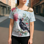 Australia Magpie Christmas Cross Shoulder Shirt Eucalyptus Aboriginal Watercolor Stylized - Aussie Hoodie
