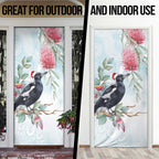 Australia Magpie Christmas Door Cover Eucalyptus Aboriginal Watercolor Stylized - Aussie Hoodie