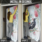 Australia Magpie Christmas Door Cover Eucalyptus Aboriginal Watercolor Stylized - Aussie Hoodie