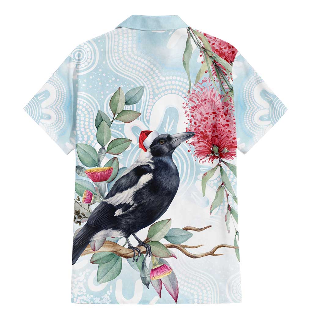 Australia Magpie Christmas Family Matching Mermaid Dress and Hawaiian Shirt Eucalyptus Aboriginal Watercolor Stylized - Aussie Hoodie