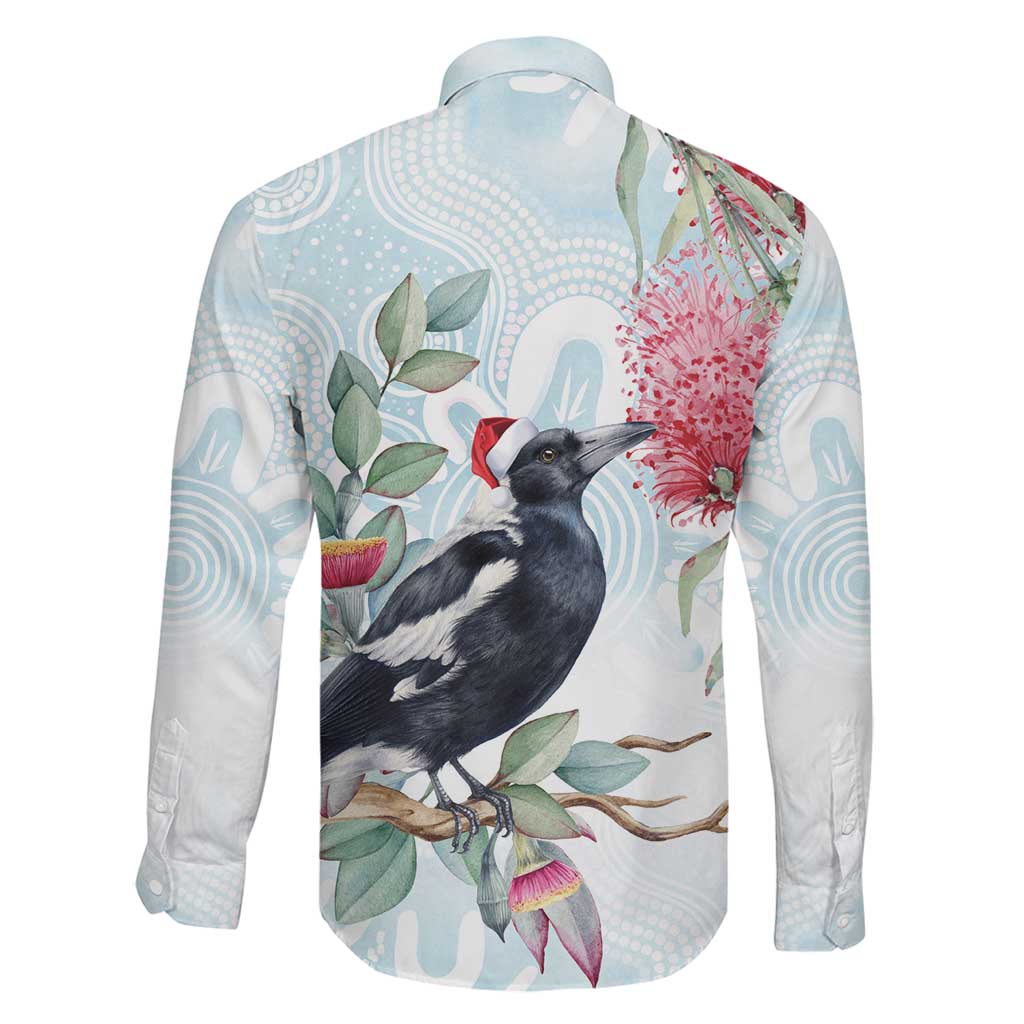 Australia Magpie Christmas Family Matching Mermaid Dress and Hawaiian Shirt Eucalyptus Aboriginal Watercolor Stylized - Aussie Hoodie