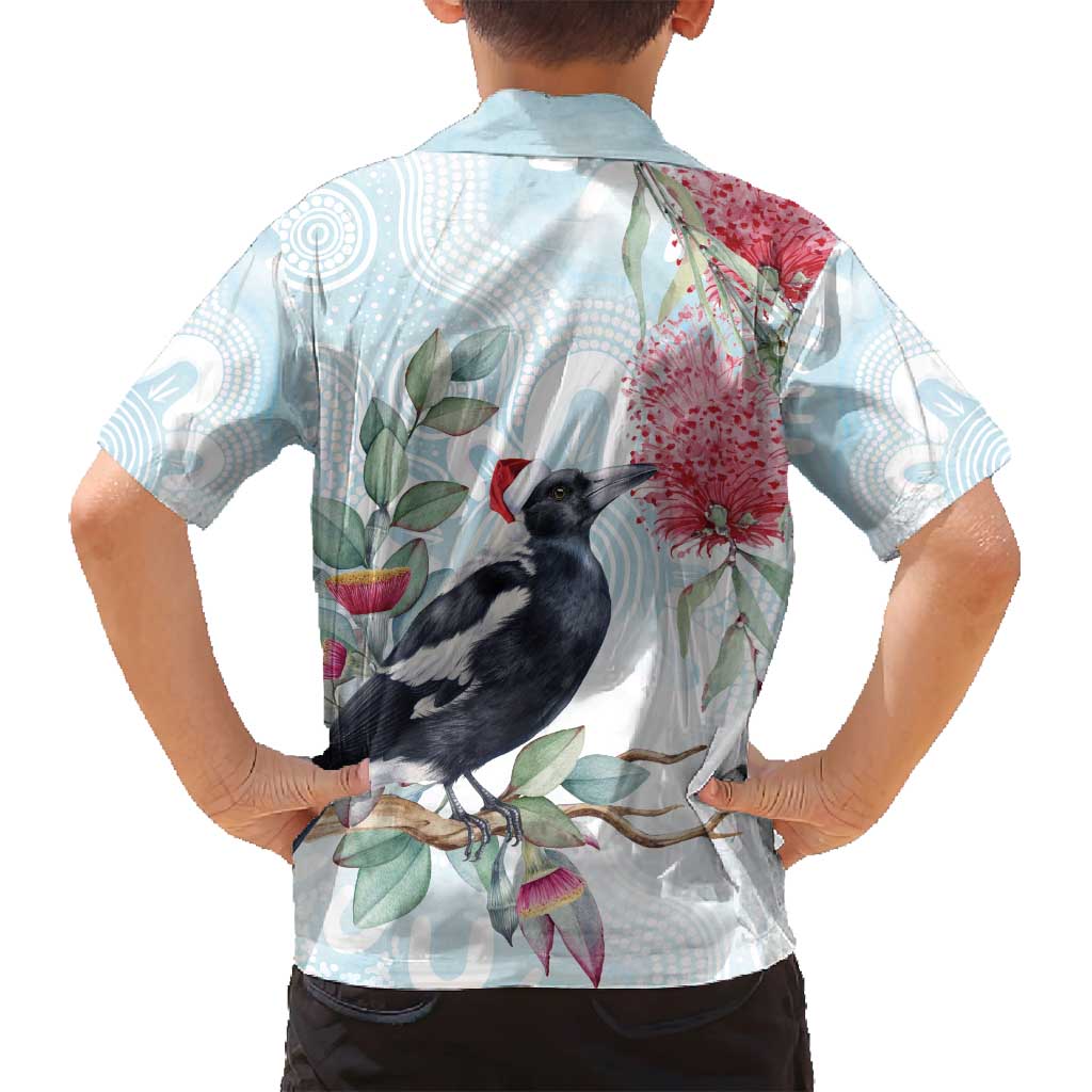 Australia Magpie Christmas Family Matching Puletasi and Hawaiian Shirt Eucalyptus Aboriginal Watercolor Stylized - Aussie Hoodie