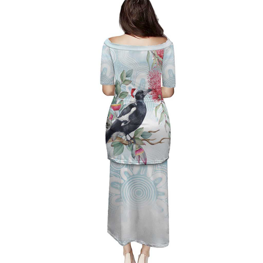 Australia Magpie Christmas Family Matching Puletasi and Hawaiian Shirt Eucalyptus Aboriginal Watercolor Stylized - Aussie Hoodie
