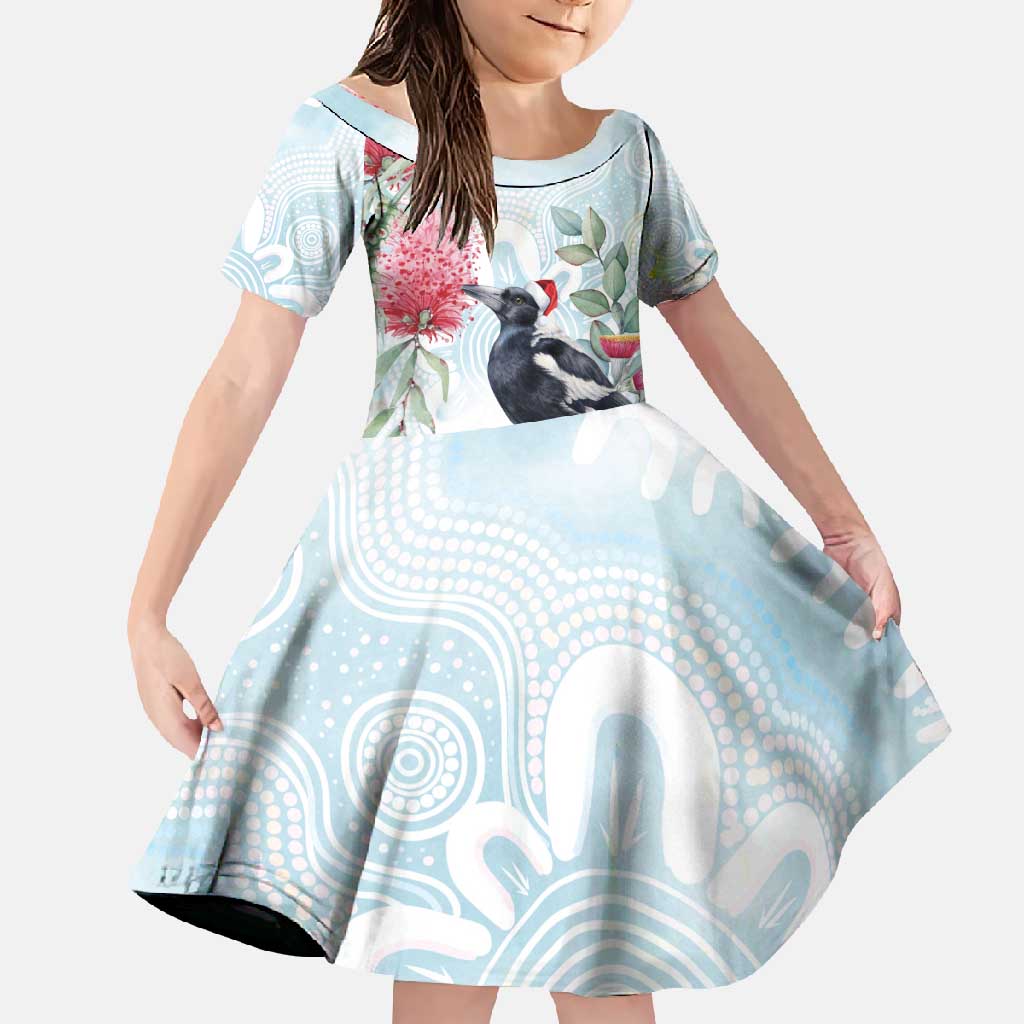 Australia Magpie Christmas Family Matching Tank Maxi Dress and Hawaiian Shirt Eucalyptus Aboriginal Watercolor Stylized - Aussie Hoodie